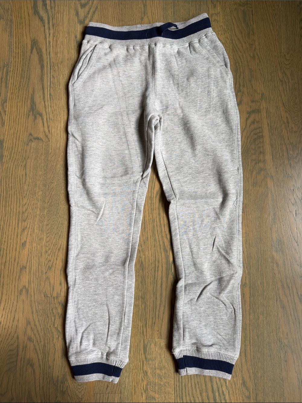 Kids Grey Sweatpants with Navy Trim